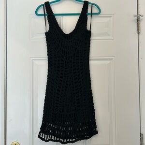 Talk of the walk ladies black mini tank dress with lining rayon woven look SMALL